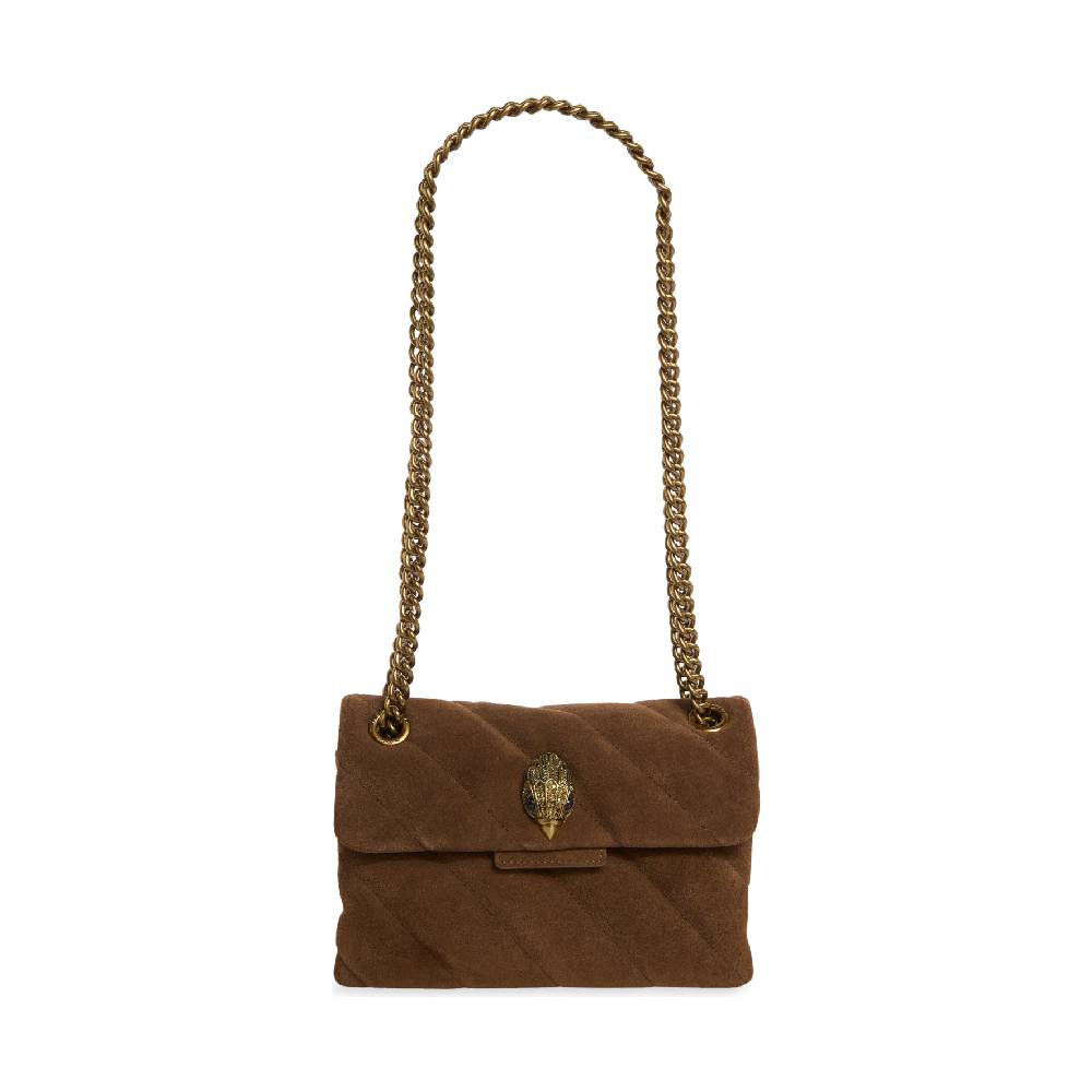 Kurt Geiger Soho Large Leather Bag in Brown Suede