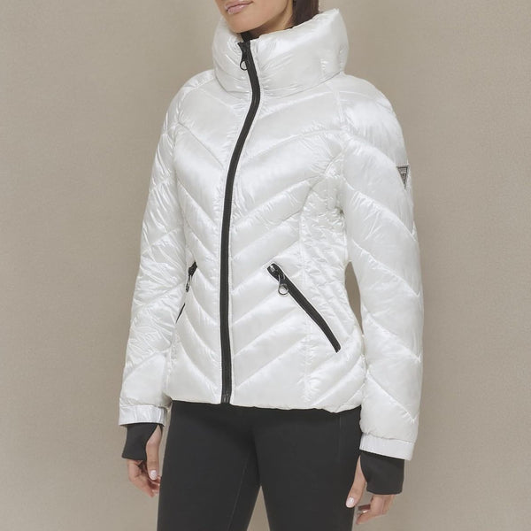 Guess Women's Puff Sleeve Quilted large