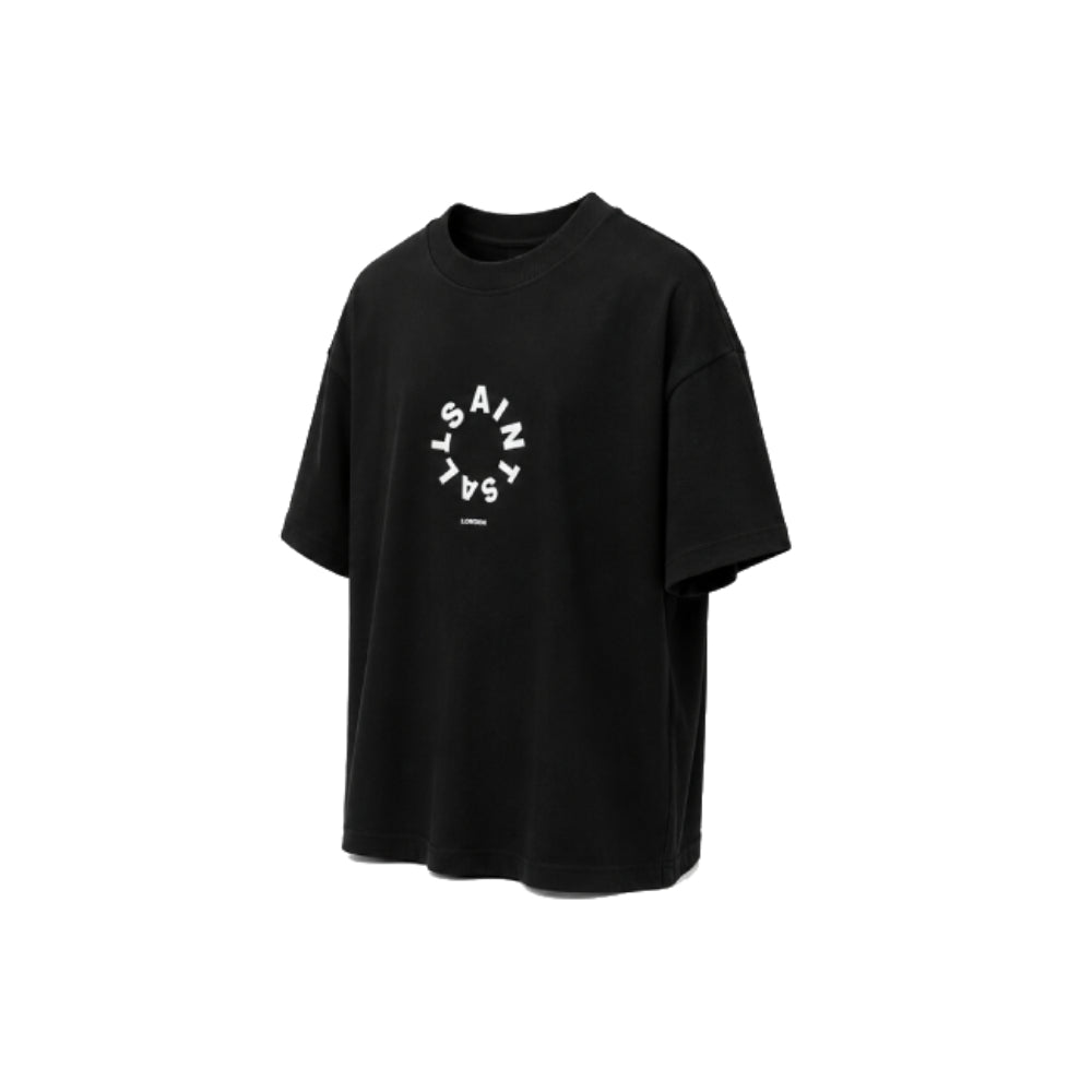 AllSaints Circular Logo T-Shirt In Black