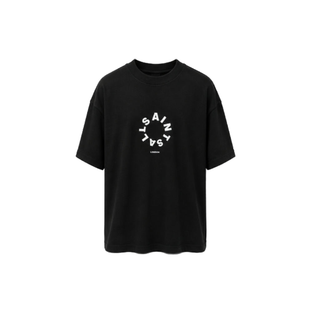 AllSaints Circular Logo T-Shirt In Black