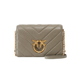 PINKO Love Click Classic large Crossbody Bag In Taupe