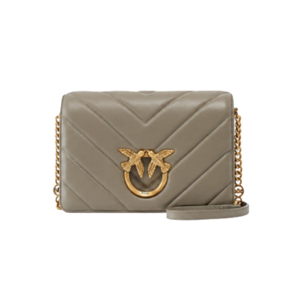 PINKO Love Click Classic large Crossbody Bag In Taupe