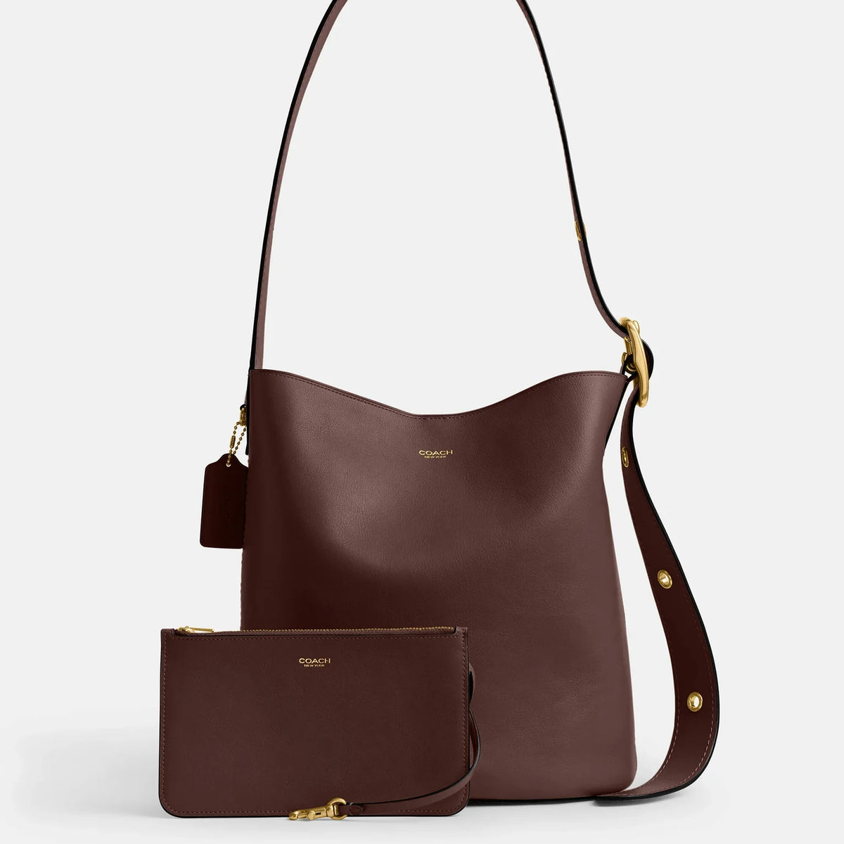 Coach Bleecker Bucket Bag in dark brown