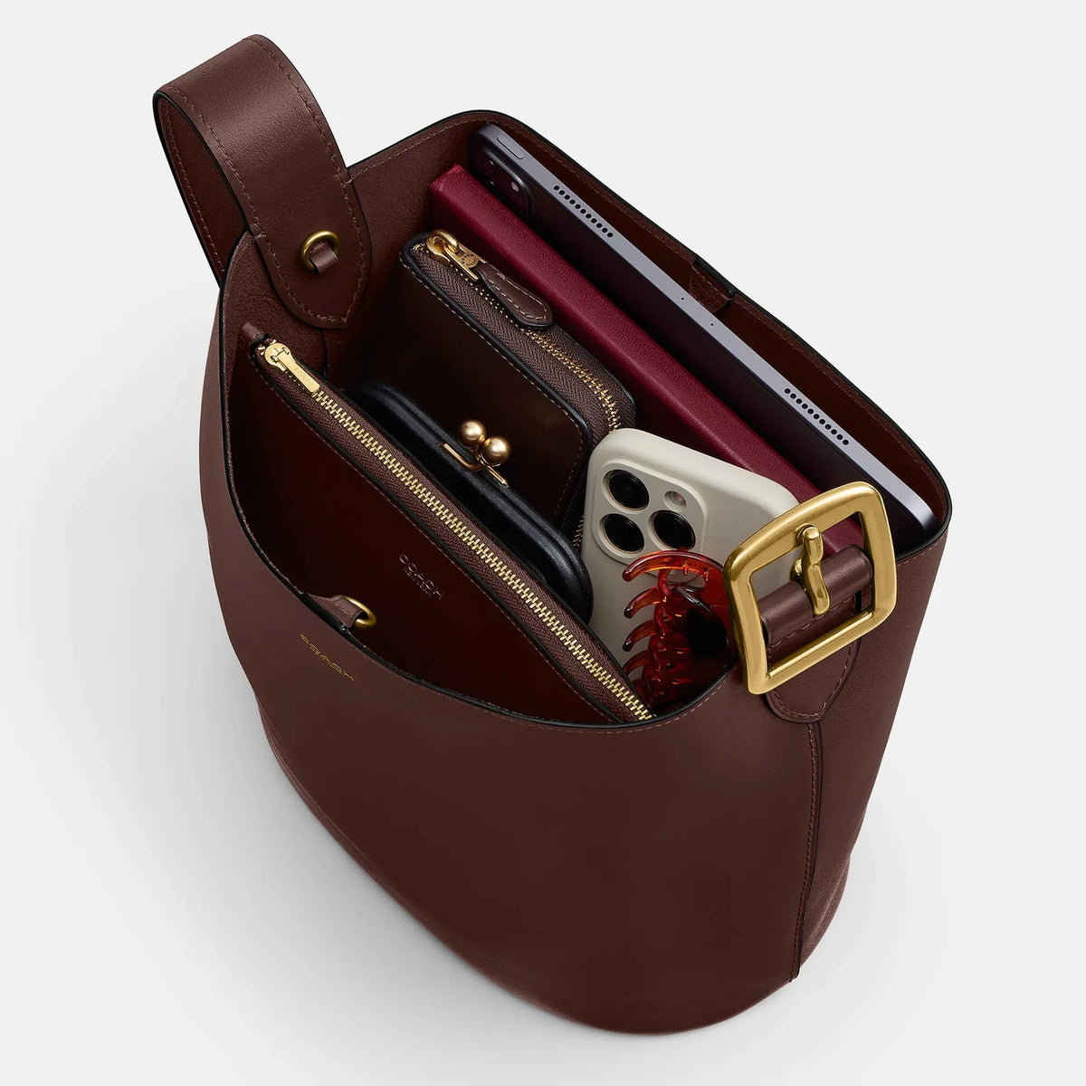 Coach Bleecker Bucket Bag in dark brown