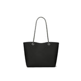 Tory Burch Ella Silver Chain Tote Bag in Black