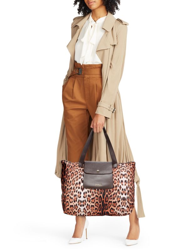 CAVALLI CLASS BY ROBERTO Large Leopard Print Tote
