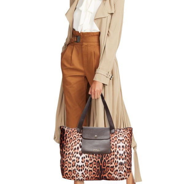 CAVALLI CLASS BY ROBERTO Large Leopard Print Tote