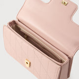 Valentino Bags Melia Satchel Bag with Quilted Design and V Logo In Cipria Pink