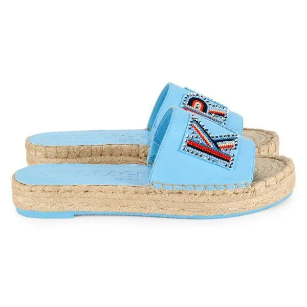 Karl Lagerfeld Caine Platform Slipper In Baltic Blue size 6.5