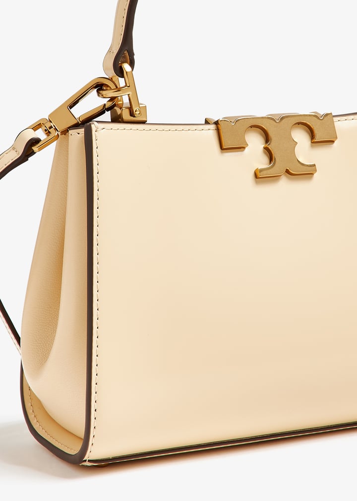 Tory Burch Mini Eleanor Satchel in Beige leather with Gold-Tone hardware