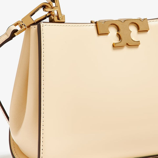 Tory Burch Mini Eleanor Satchel in Beige leather with Gold-Tone hardware