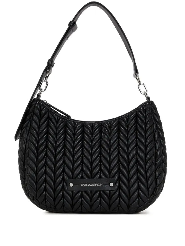 Karl Lagerfeld K/Weave Hobo Bag in Black