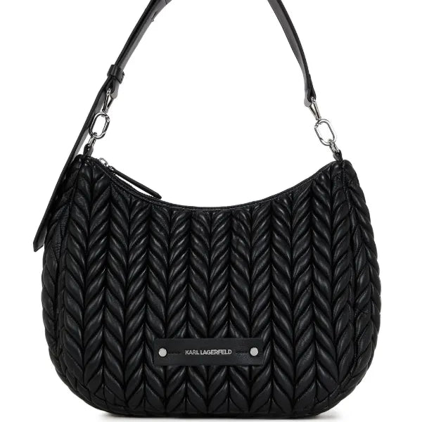 Karl Lagerfeld K/Weave Hobo Bag in Black