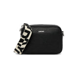 DKNY Nessa Camera Bag with Logo Jacquard Strap In Black