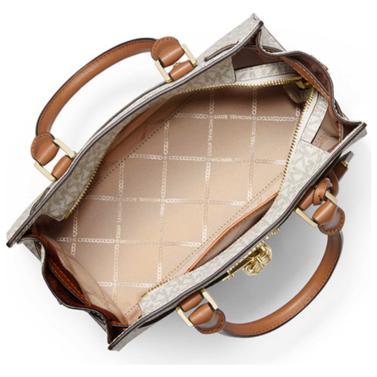 Michael Kors Nouveau Hamilton Small Logo and Leather Satchel