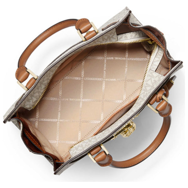 Michael Kors Nouveau Hamilton Small Logo and Leather Satchel