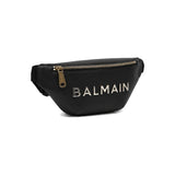 Balmain Waist Bag with Gold-Tone Logo In Black