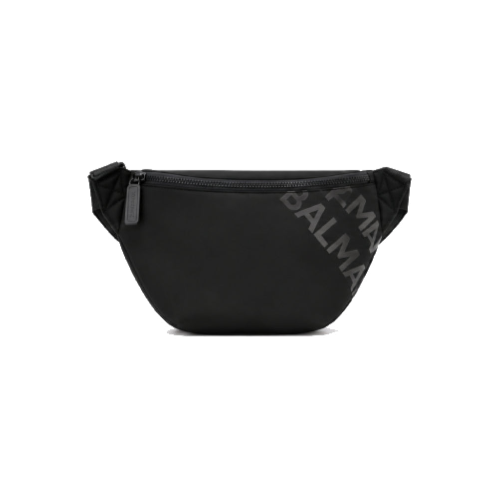 Balmain Logo Crossbody Belt Bag In Black