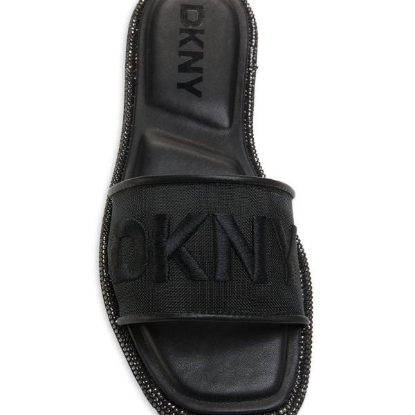 DKNY Badin Logo Embellished-Trim Flat Sandals