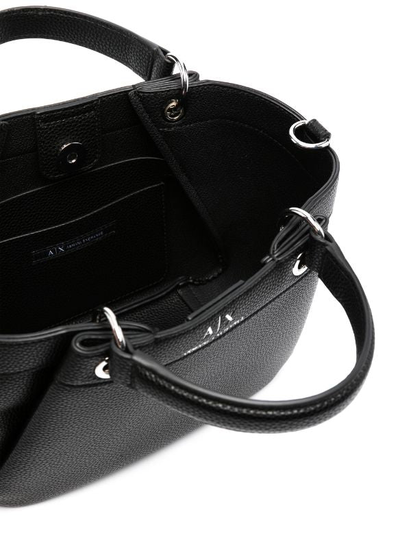 Armani Exchange logo-debossed grained-texture tote bag