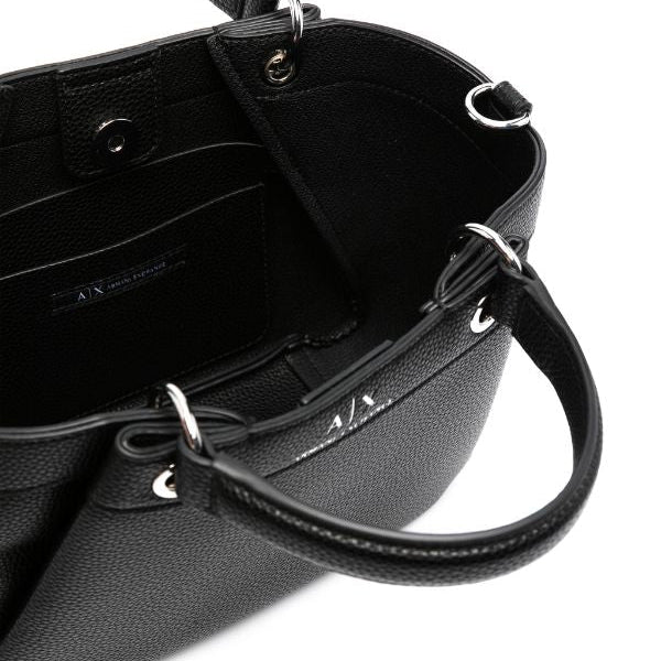 Armani Exchange logo-debossed grained-texture tote bag