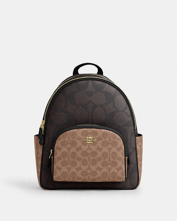 Coach Court Backpack In Blocked Signature Canvas