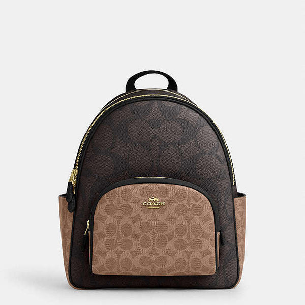 Coach Court Backpack In Blocked Signature Canvas