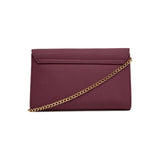 Love Moschino Zip-Through Crossbody Bag with Metallic Logo Lettering In Burgandy