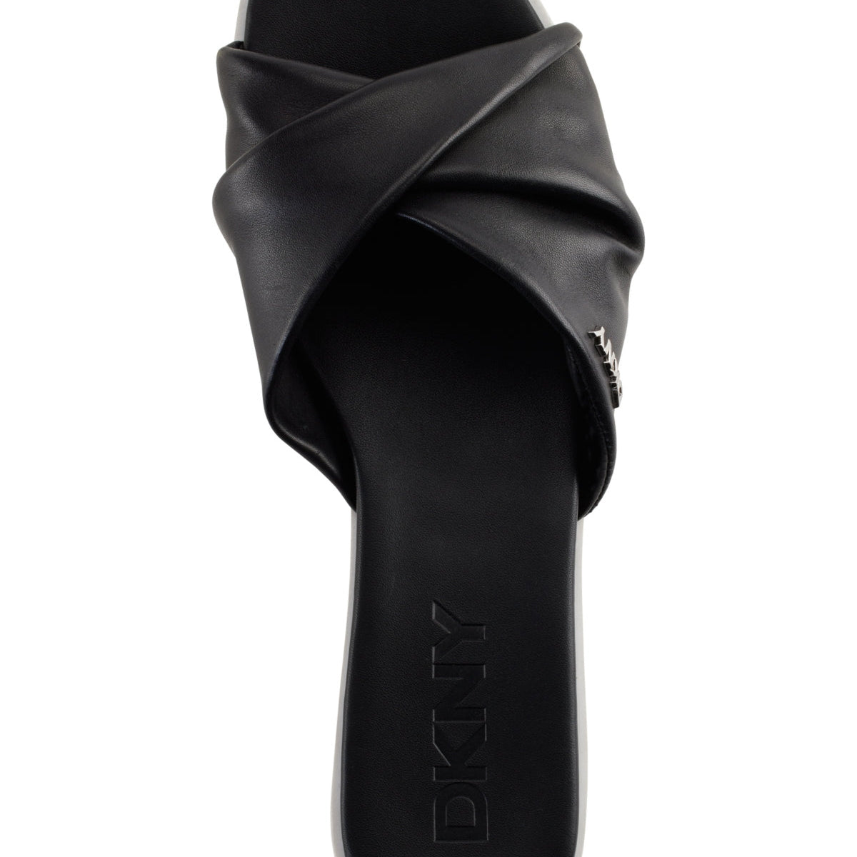 DKNY Women's Jezebel Leather Crisscross Sandals In Black size 7.5