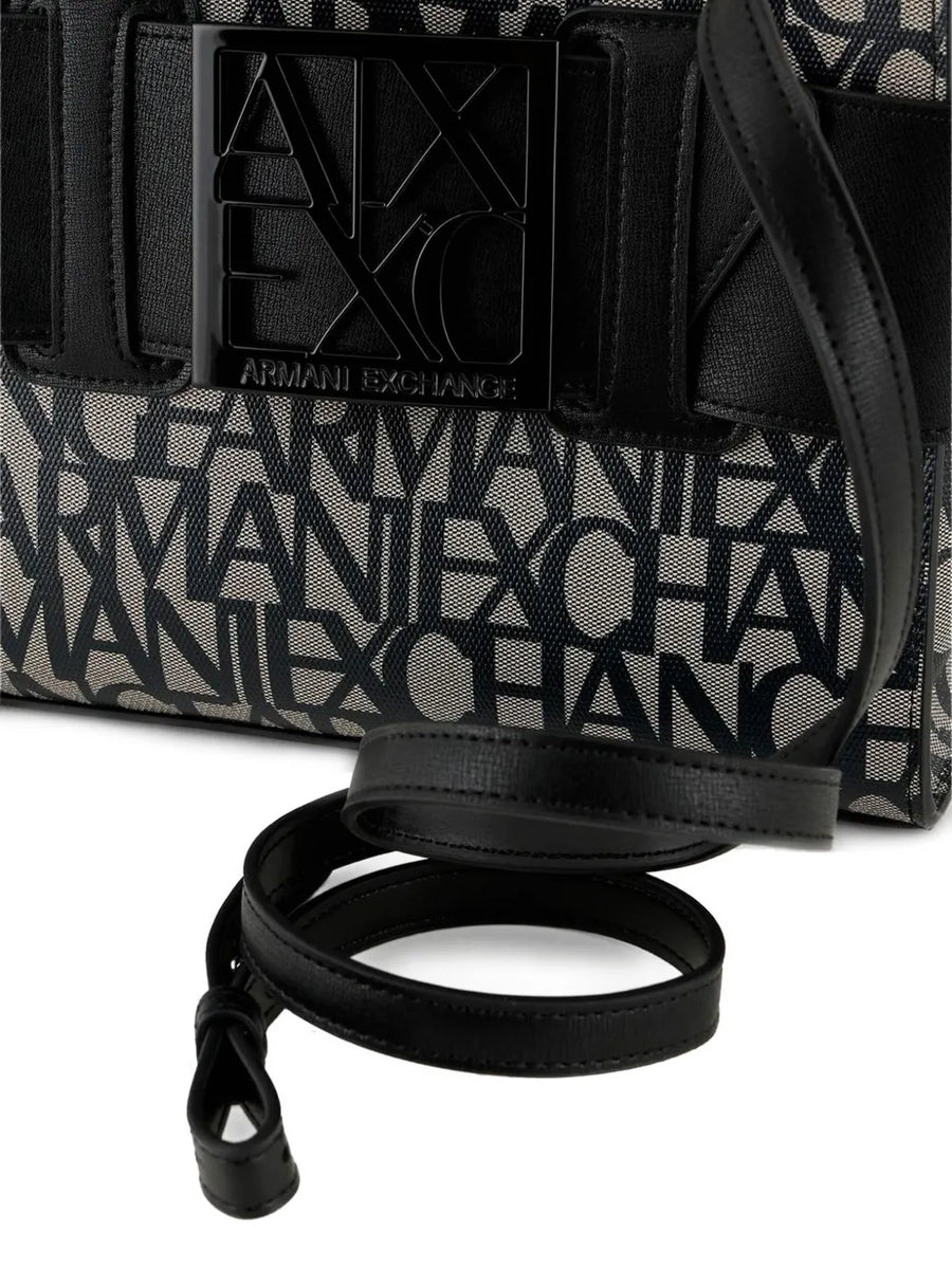 Armani Exchange logo-plaque tote bag
