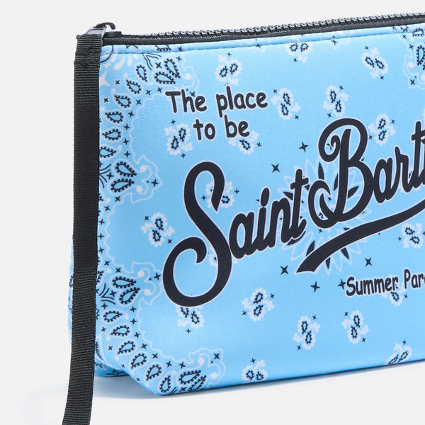 MC2 SAINT BARTH ALINE SCUBA POUCH WITH LIGHT BLUE BANDANA PRINT