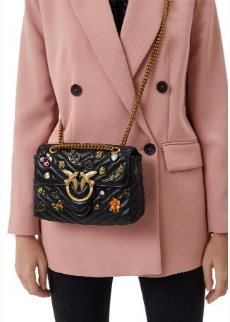 LADY LOVE BAG PUFF MAGIC PINS – Black PINKO