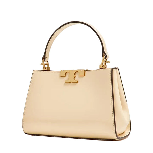 Tory Burch Mini Eleanor Satchel in Beige leather with Gold-Tone hardware