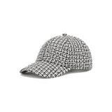 Black And White Wool Tweed Baseball Cap
