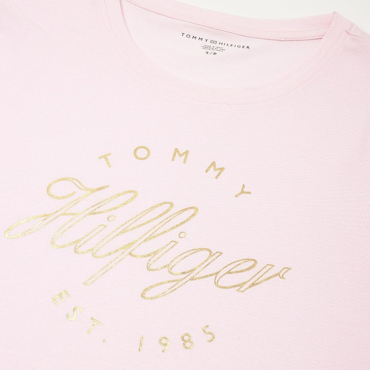 TOMMY HILFIGER Printed Regular Fit T-Shirt baby pink size M