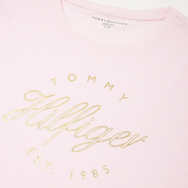 TOMMY HILFIGER Printed Regular Fit T-Shirt baby pink size M