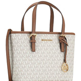 Micheal Kors small Jet Set Travel tote bag with top zip closure and logo in white