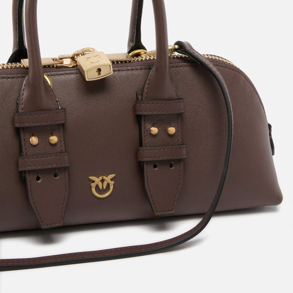 Pinko Escape Small Leather Bag in Brown