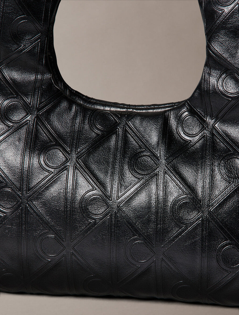Calvin Klein Puffer Emblem Logo Small Bag in Black