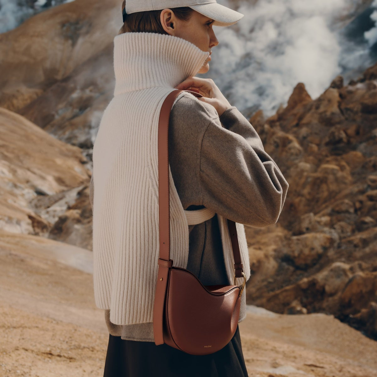 Polene Tonca EDITION TEXTURED COGNAC
