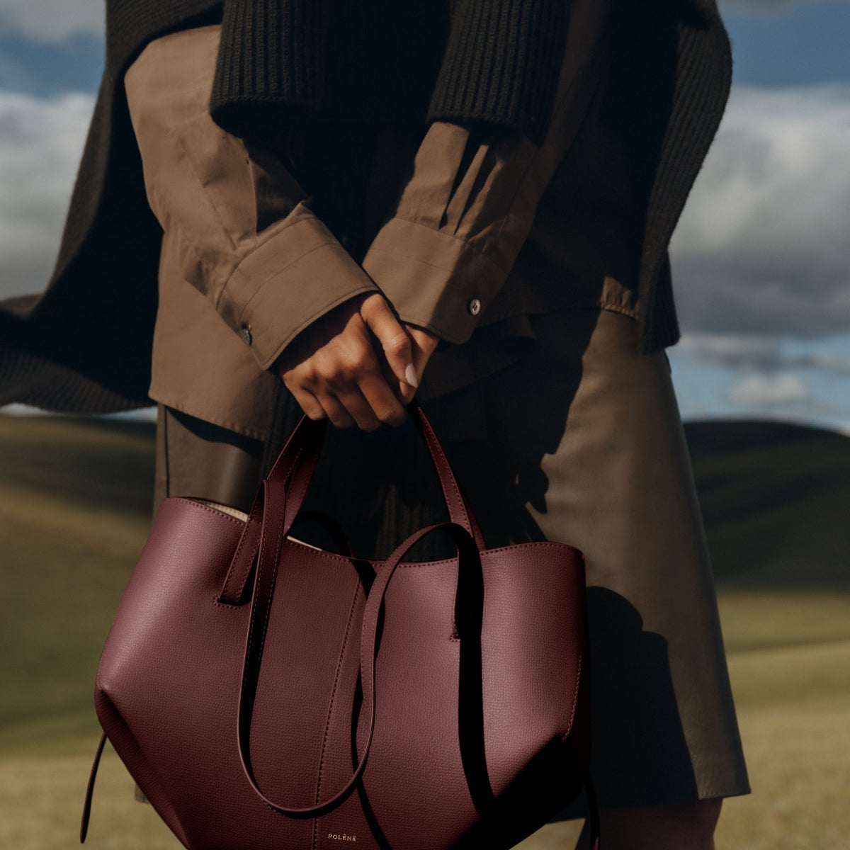 Polene Cyme Mini EDITION TEXTURED BLACK CHERRY