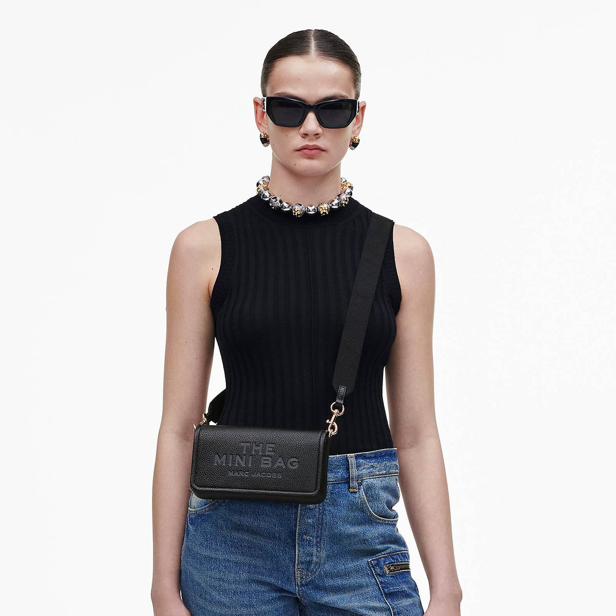 Marc Jacobs The Leather Mini Bag in Beige