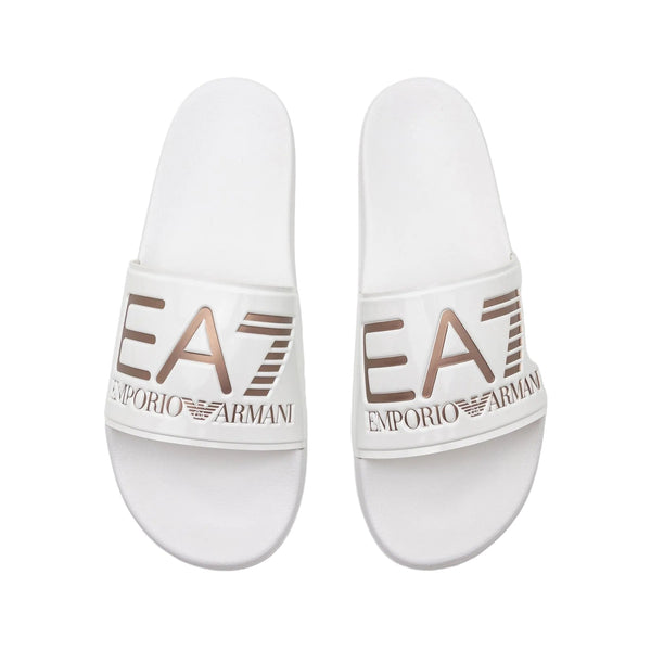EA7 Emporio Armani Unisex Pool Slides White / Rose