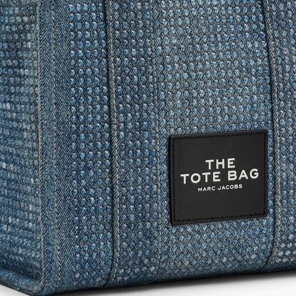 MARC JACOBS THE CRYSTAL DENIM SMALL TOTE BAG