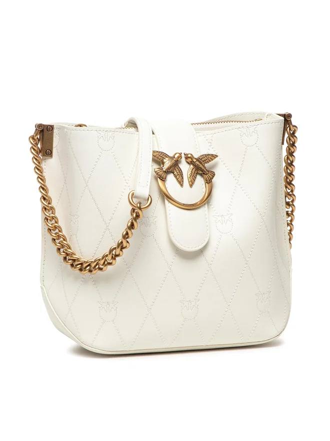 Pinko Leather Bag Love Bucket Wave Logo