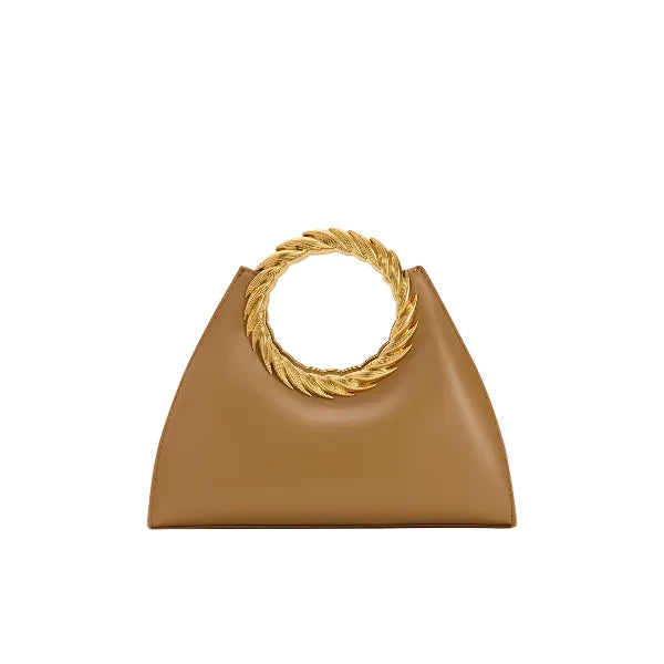JW Pei Amiya Leaf Handle Sculpture Bag Camel