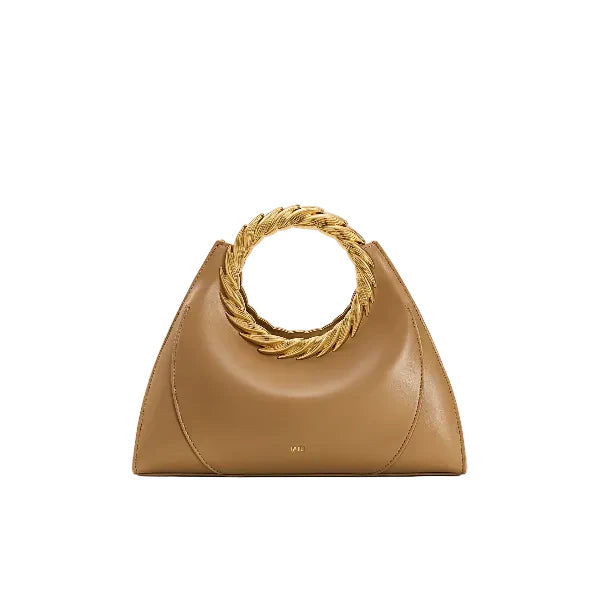 JW Pei Amiya Leaf Handle Sculpture Bag Camel