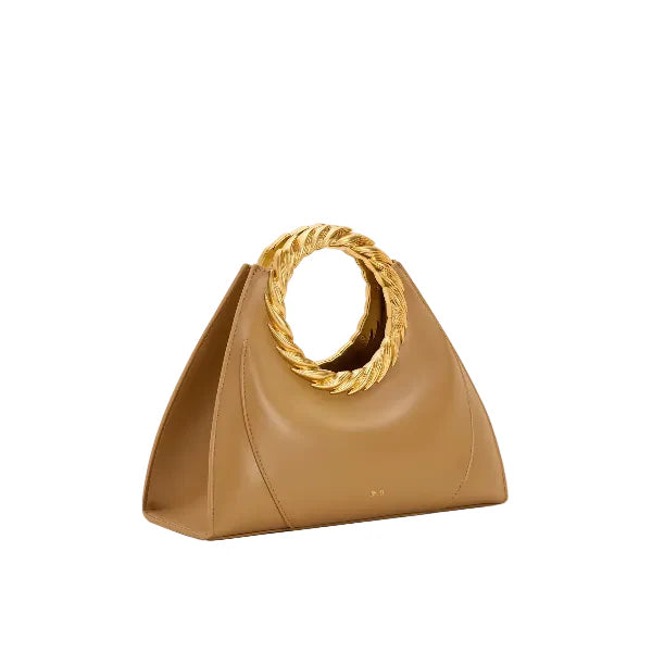 JW Pei Amiya Leaf Handle Sculpture Bag Camel