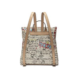 DKNY Graffiti Convertible Backpack in Beige/Multicolor