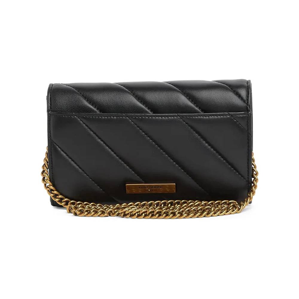 Kurt Geiger Soho Drench Wallet On A Chain/Crossbody Bag in Black